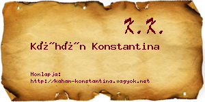 Káhán Konstantina névjegykártya